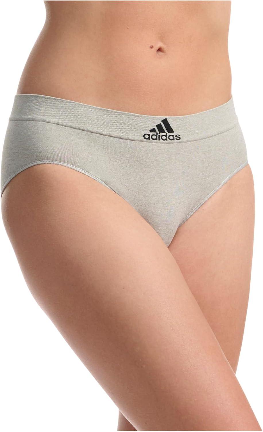 imageadidas womens Seamless Brief Panties 3packSilver VioletHeather GreySilver Green
