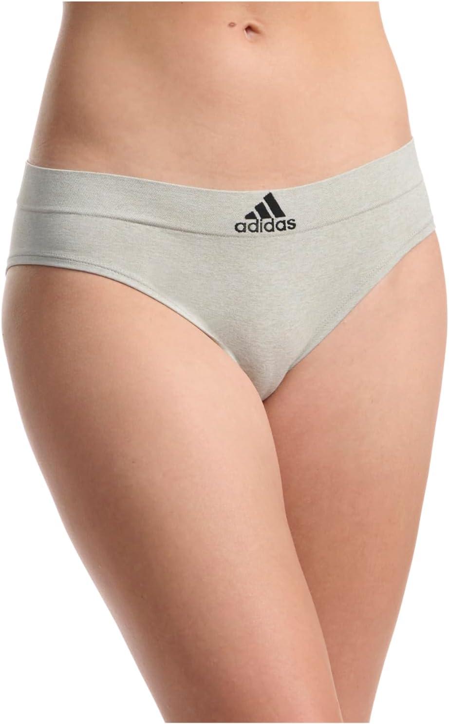 imageadidas womens Seamless Hipster Underwear 3 PackBlack With StripesHeather GreyVivid Red