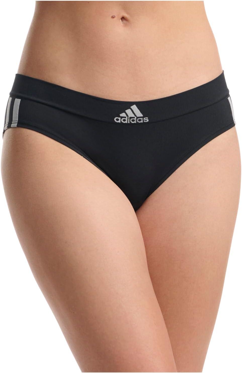 imageadidas womens Seamless Hipster Underwear 3 PackBlack With StripesHeather GreyVivid Red
