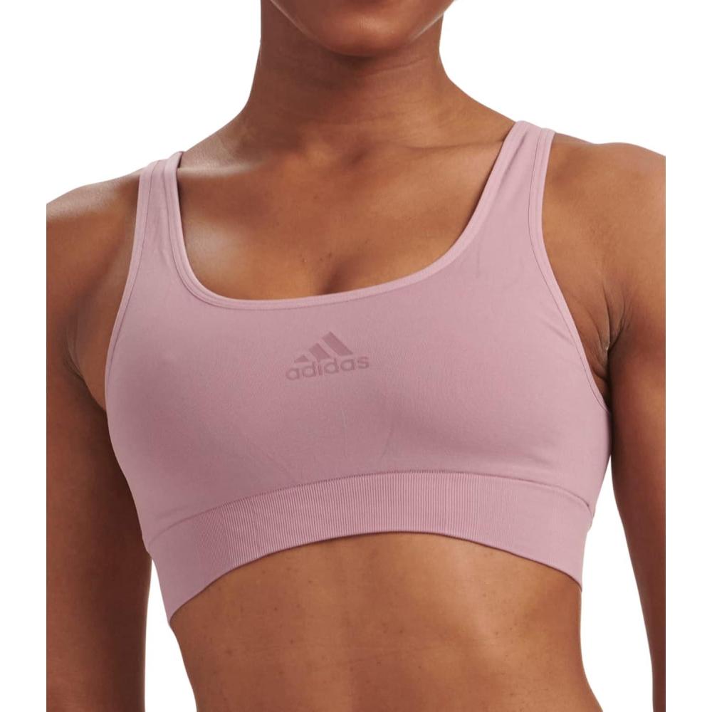 imageAdidas Womens Micro 720 Seamless Scoop Lounge Bra with Removable CookiesMagic Mauve