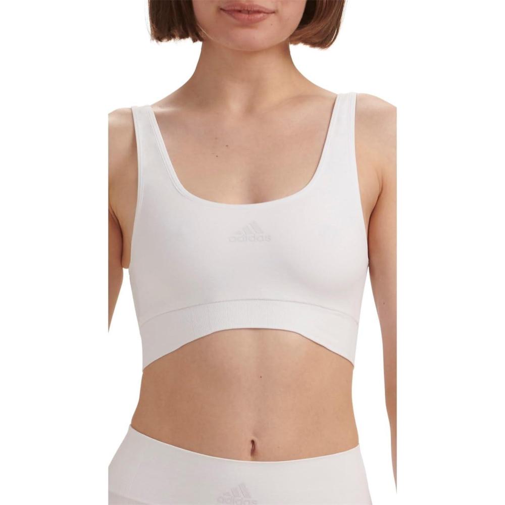 imageAdidas Womens Micro 720 Seamless Scoop Lounge Bra with Removable CookiesWhite