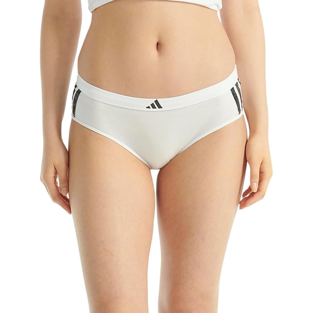 imageadidas womens 3 Stripes Active Essentials Cotton Hipster UnderwearWhite