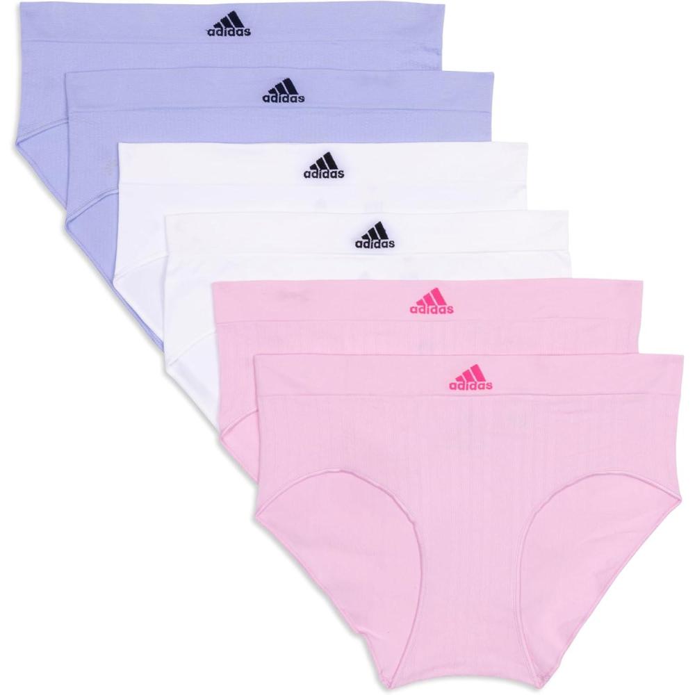 imageadidas womens Seamless Brief Panties 3packWonder PinkWhiteViolet Tone