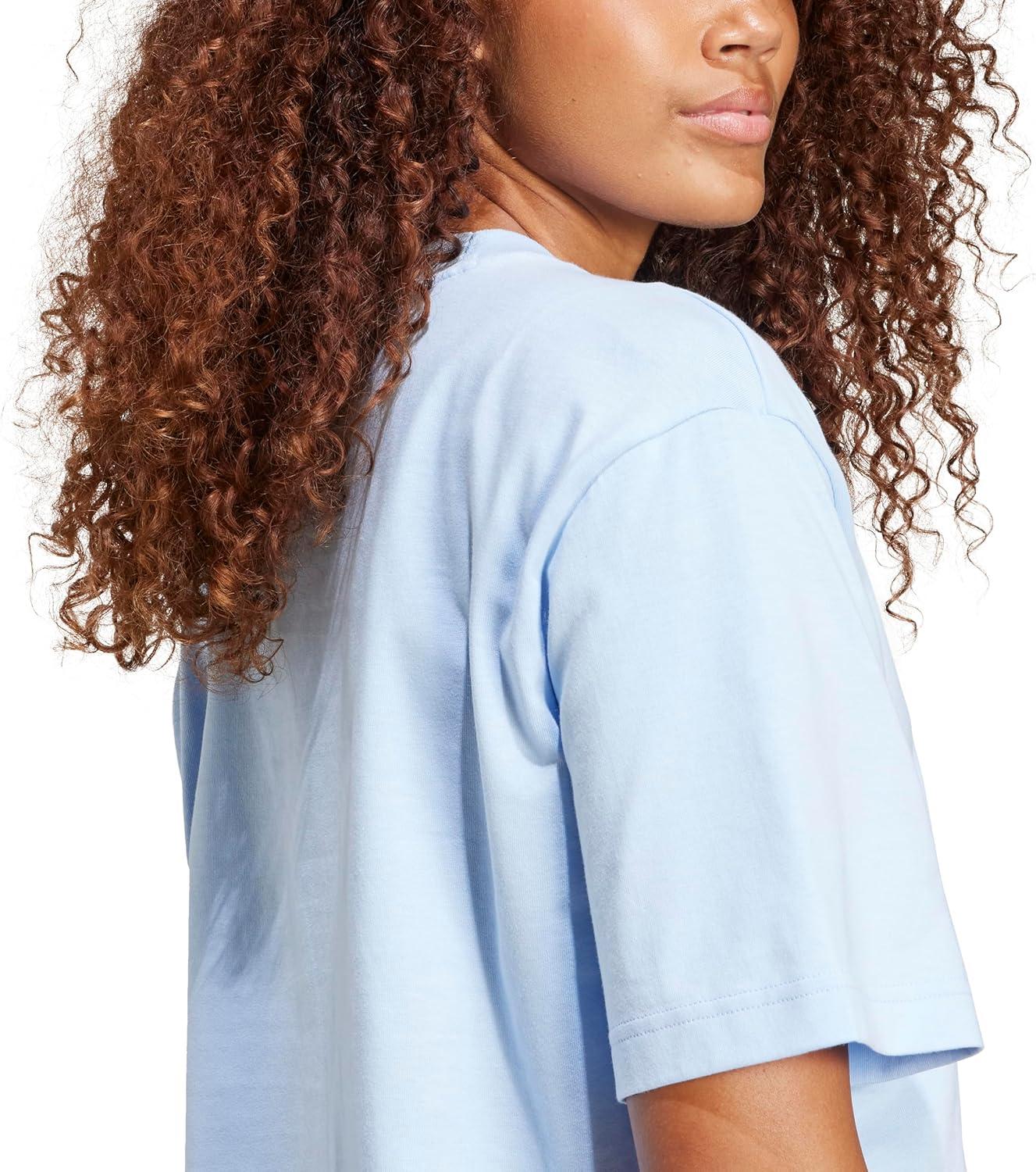 imageAdidas Womens Essentials Big Logo Boyfriend TShirtBlueWhite