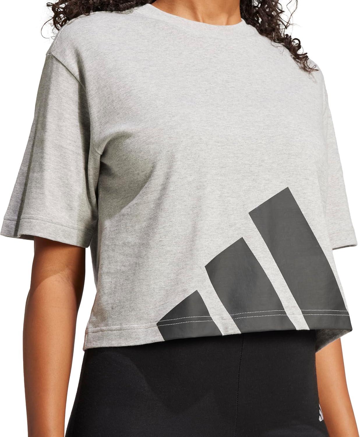 imageAdidas Womens Essentials Big Logo Boyfriend TShirtMedium Grey HeatherBlack