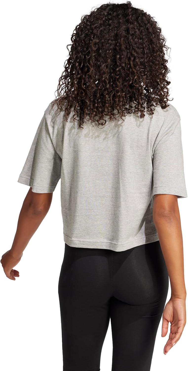 imageAdidas Womens Essentials Big Logo Boyfriend TShirtMedium Grey HeatherBlack