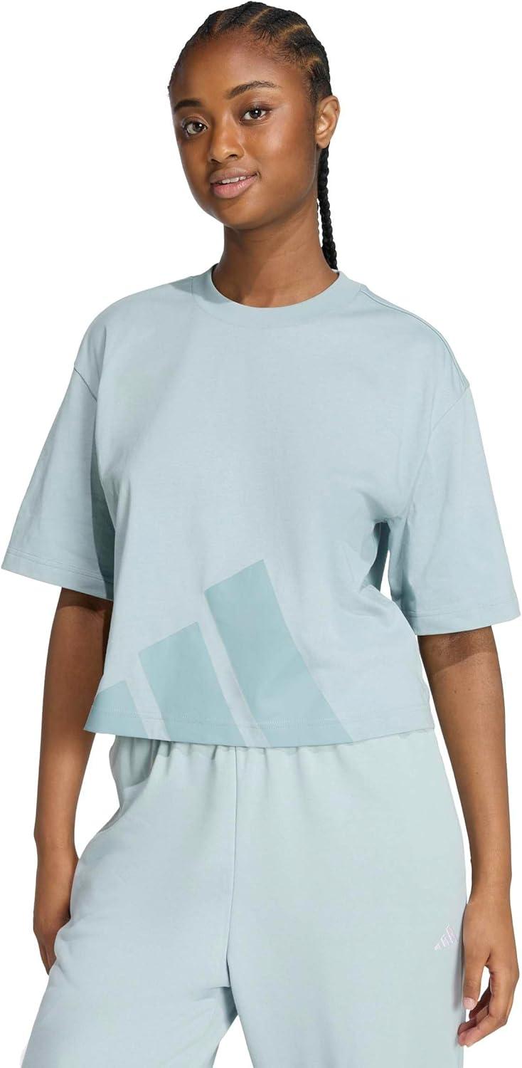 imageAdidas Womens Essentials Big Logo Boyfriend TShirtWonder SageGreen Earth