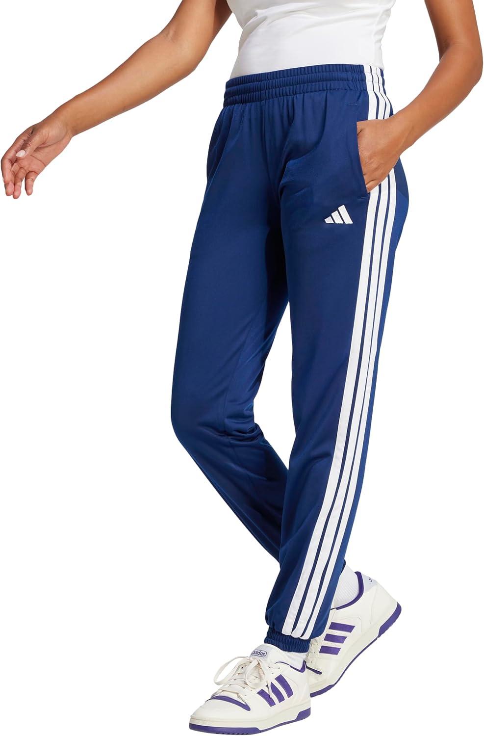 imageAdidas Womens Tricot 3Stripes Track PantsDark BlueWhite