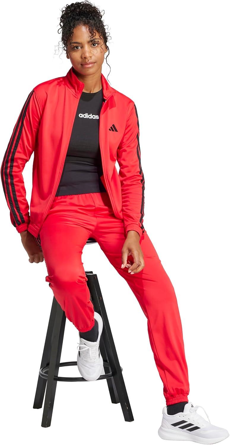 imageAdidas Womens Tricot 3Stripes Track PantsPure RubyBlack