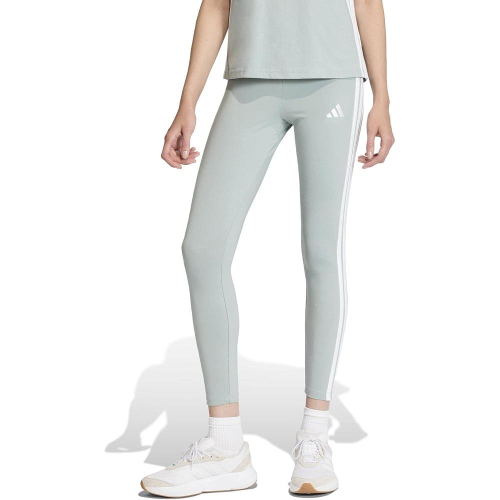 imageAdidas Womens Essentials 3Stripes Cotton LeggingsWonder SageWhite