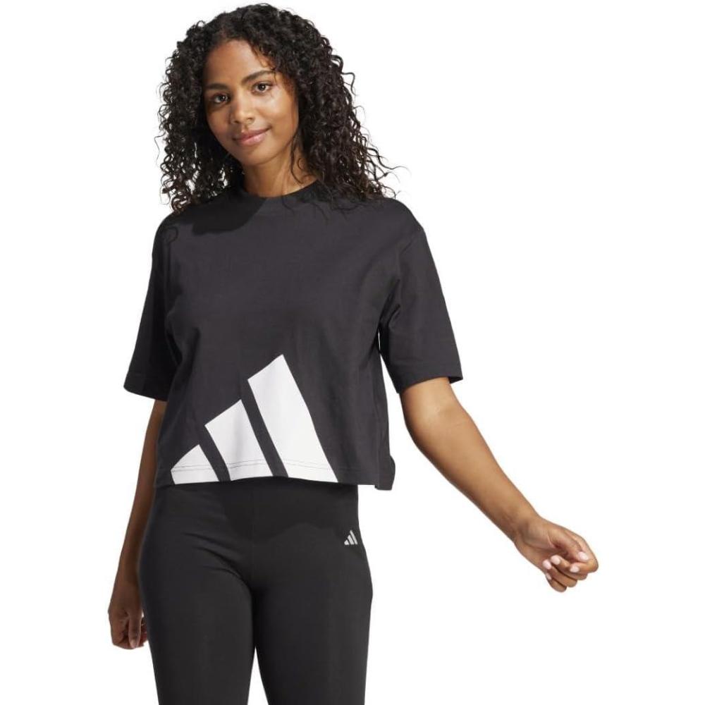 imageAdidas Womens Essentials Big Logo Boyfriend TShirtBlackWhite