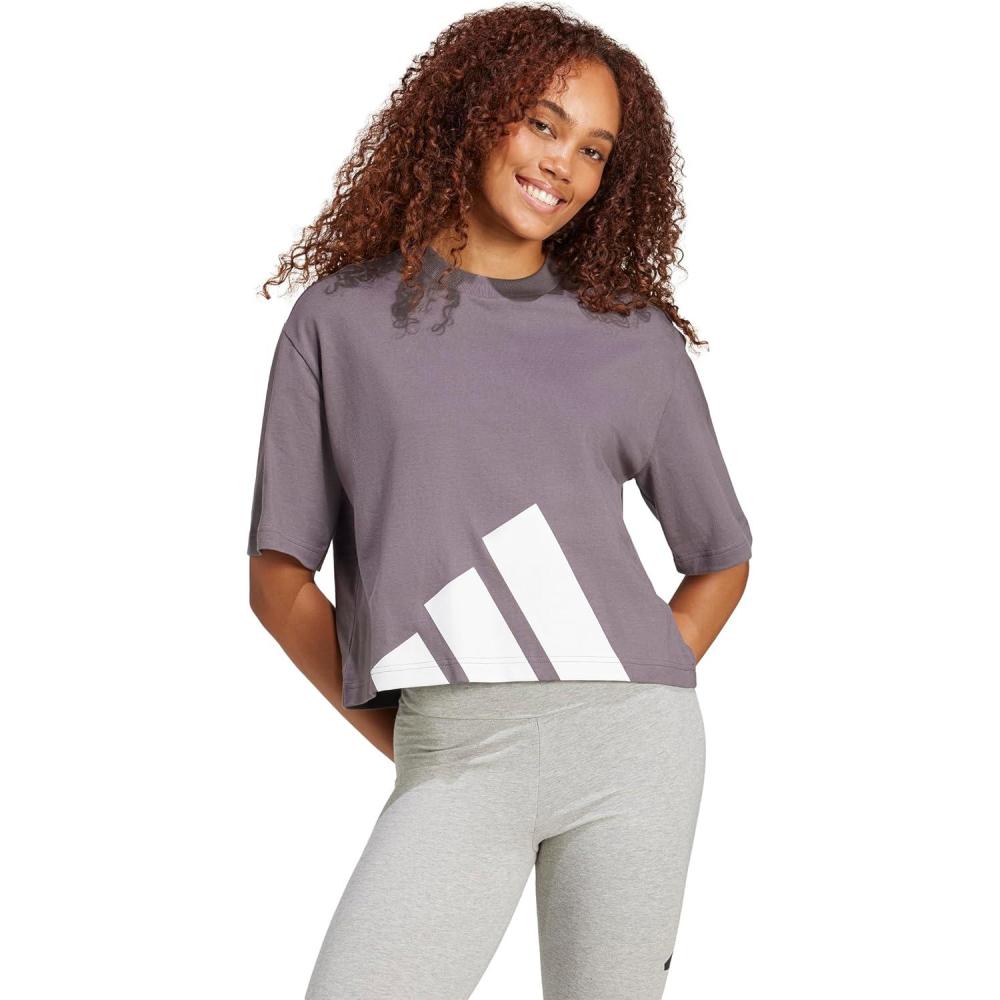 imageAdidas Womens Essentials Big Logo Boyfriend TShirtGrey StrataWhite