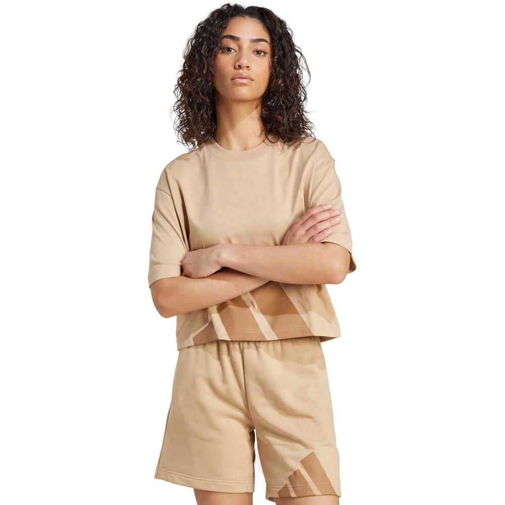 imageAdidas Womens Essentials Big Logo Boyfriend TShirtWarm SandstoneBrown Desert