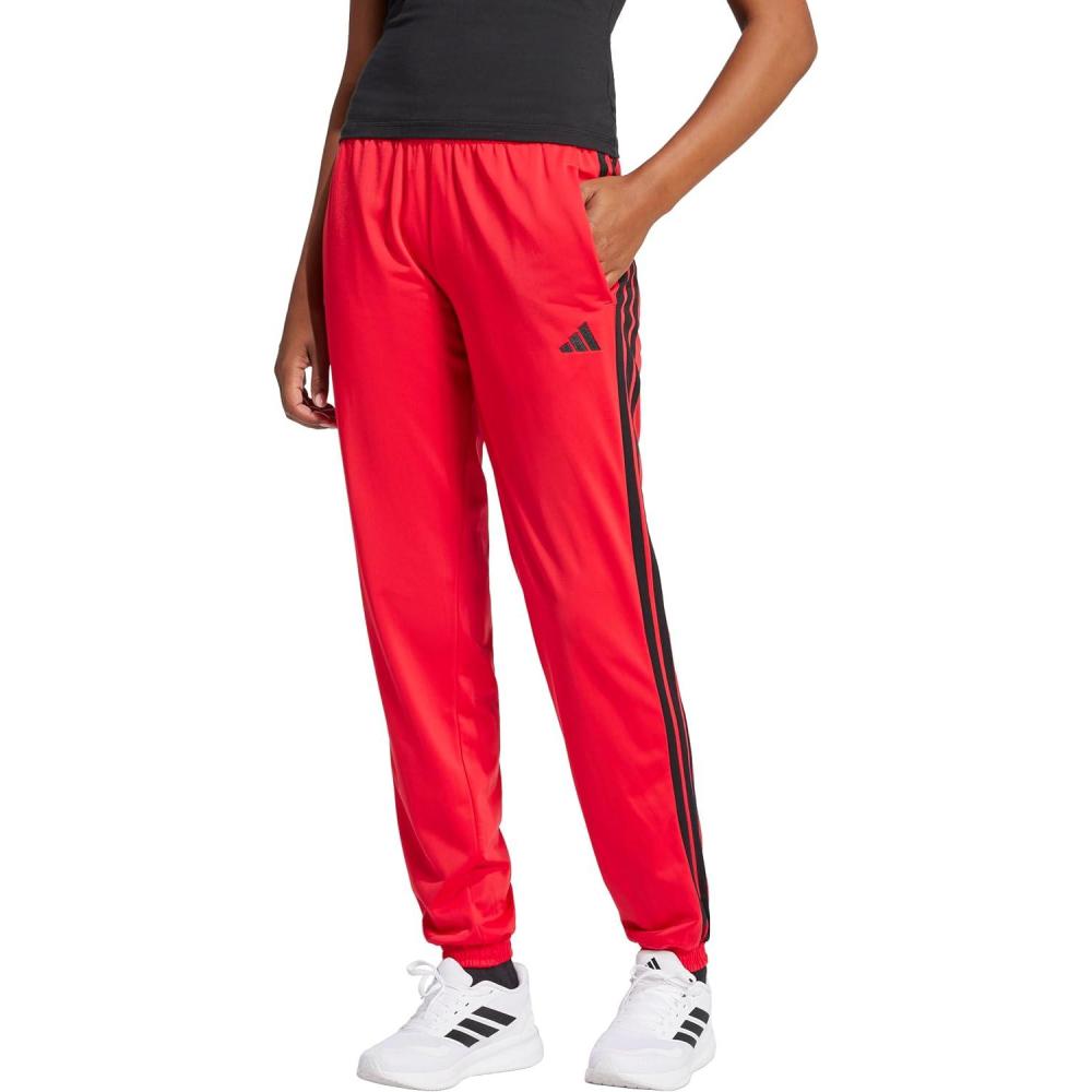imageAdidas Womens Tricot 3Stripes Track PantsPure RubyBlack