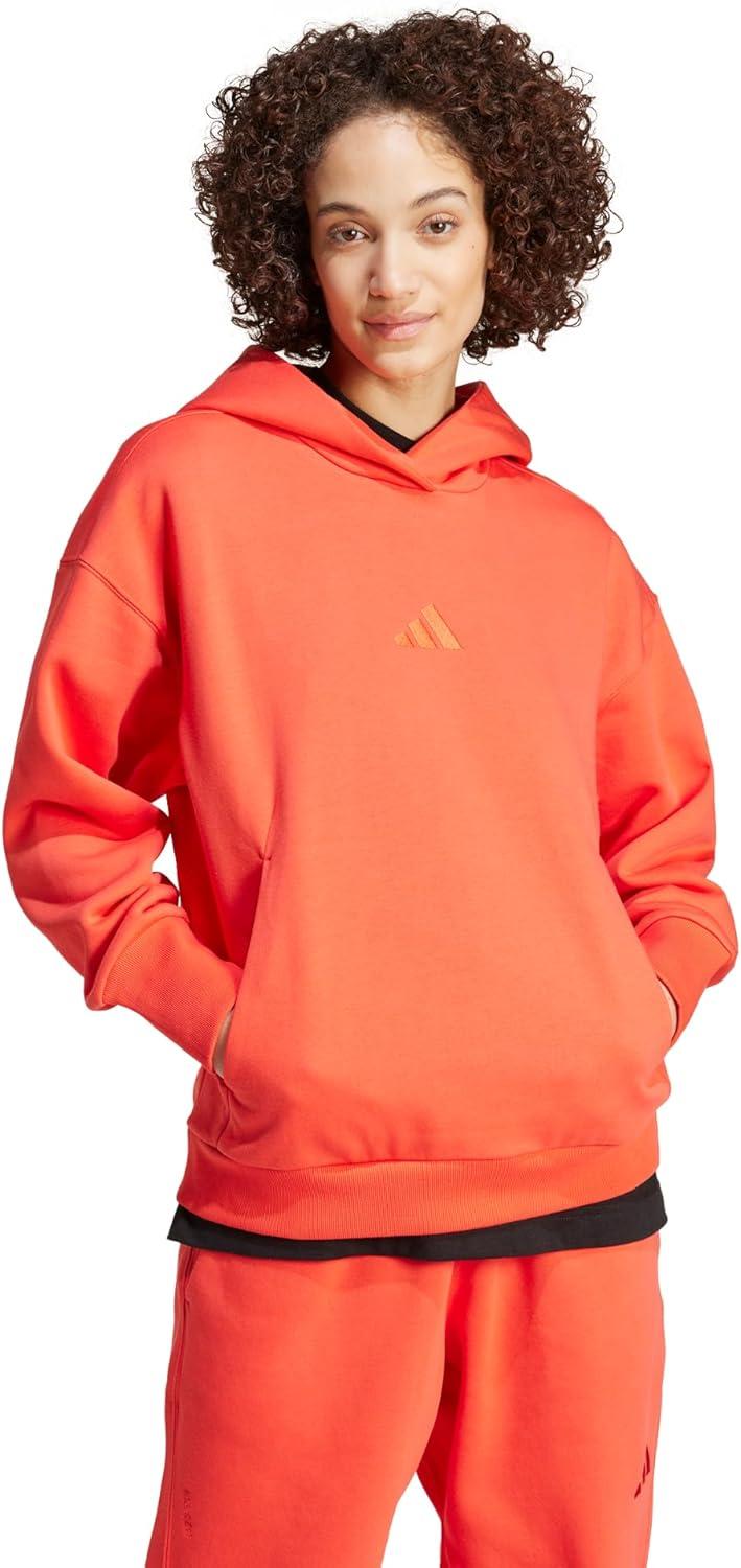 imageadidas womens All Szn Fleece Loose HoodieBright Red
