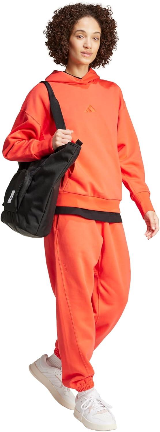imageadidas womens All Szn Fleece Loose HoodieBright Red