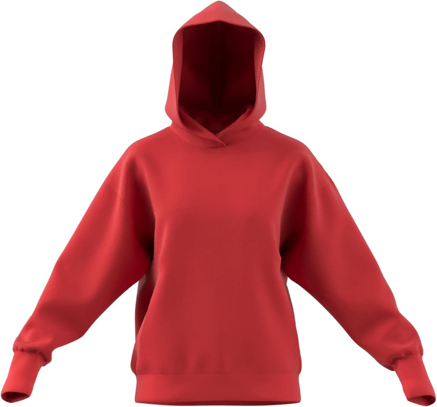 imageadidas womens All Szn Fleece Loose HoodieBright Red