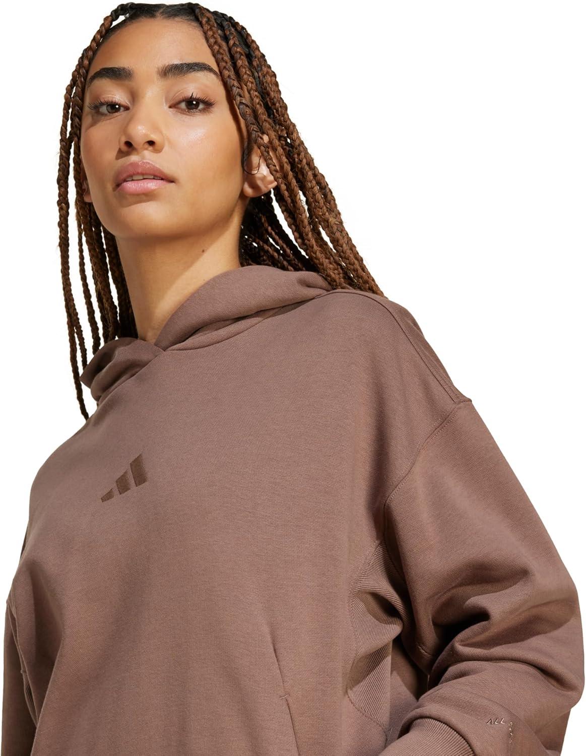 imageadidas womens All Szn Fleece Loose HoodieEarth Strata