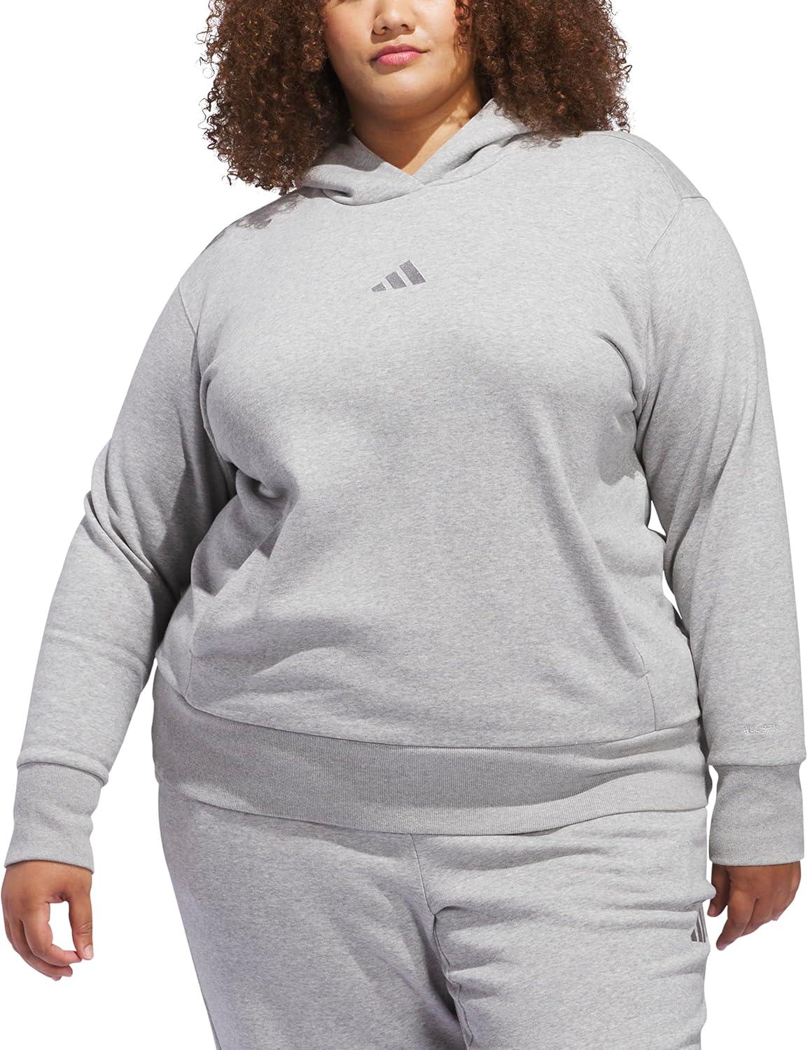imageadidas womens All Szn Fleece Loose HoodieMedium Grey Heather