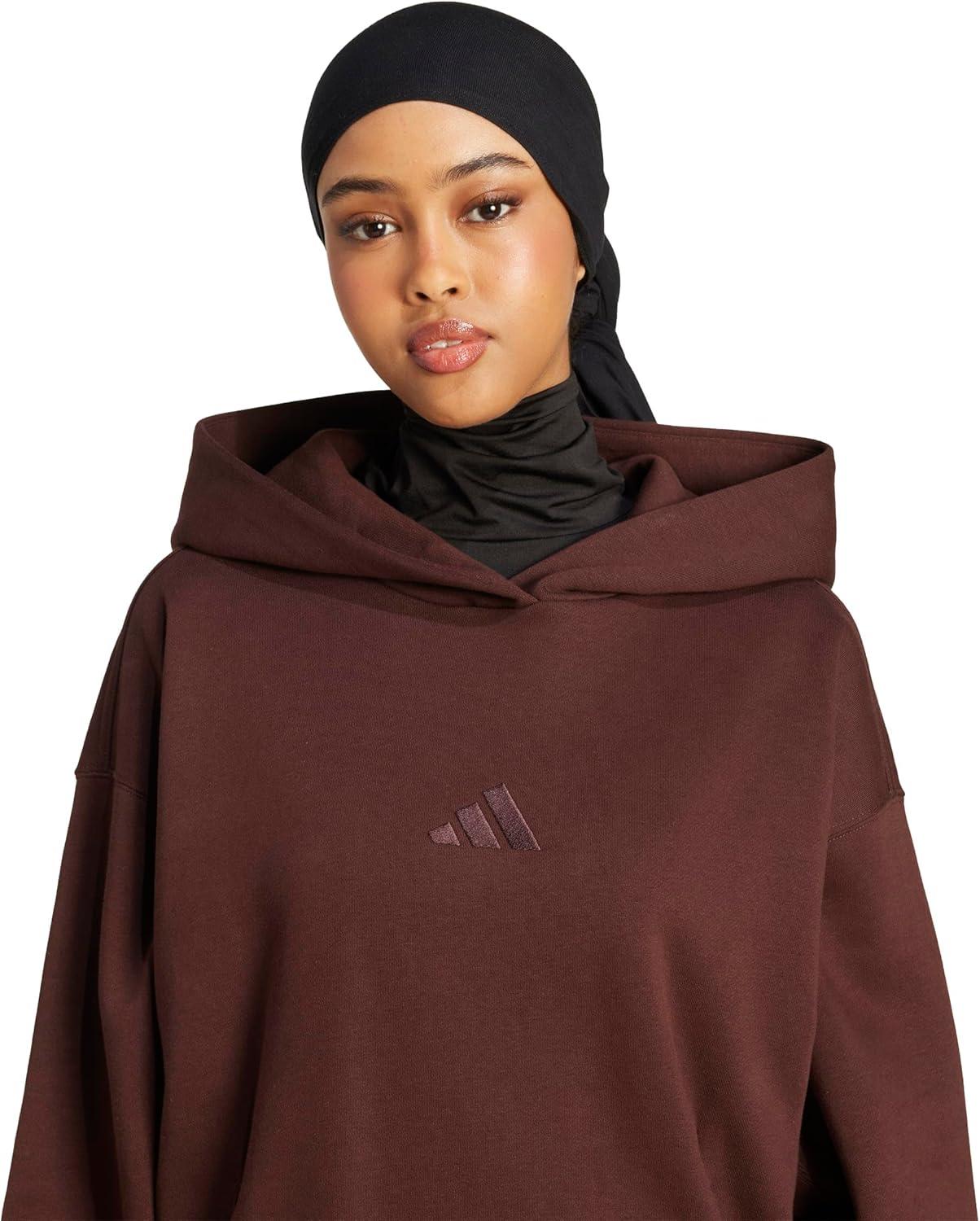 imageadidas womens All Szn Fleece Loose HoodieShadow Brown