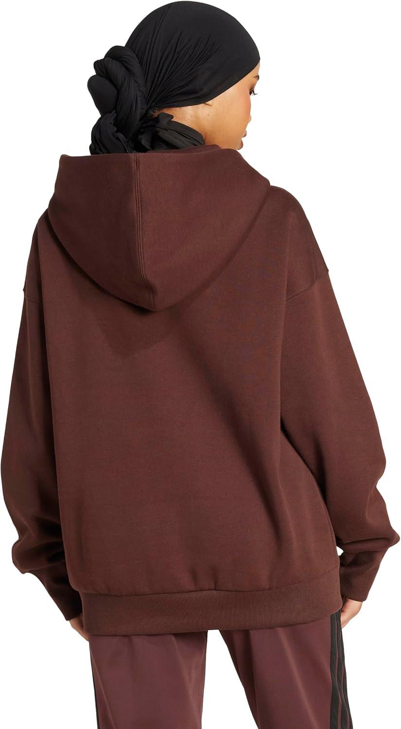imageadidas womens All Szn Fleece Loose HoodieShadow Brown