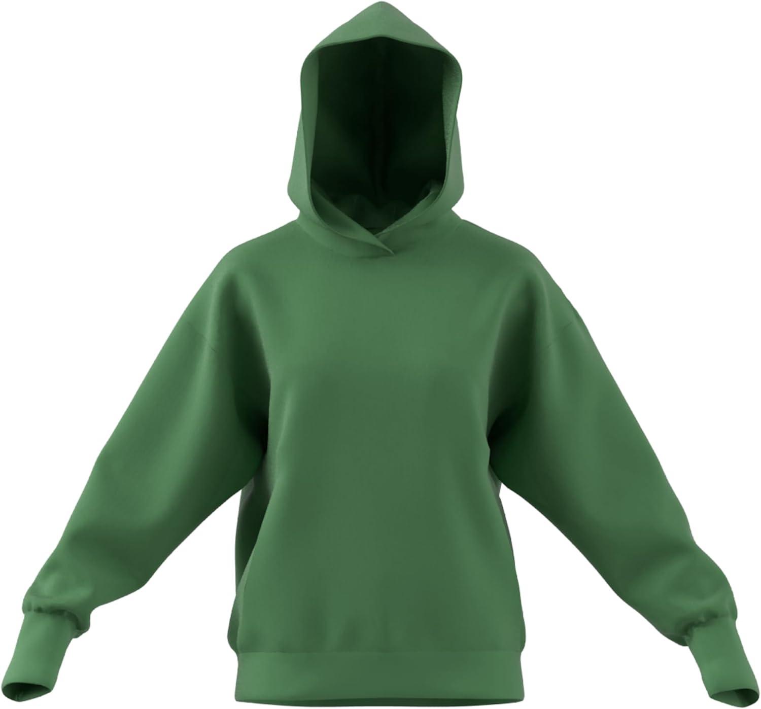 imageadidas womens All Szn Fleece Loose HoodieTent Green