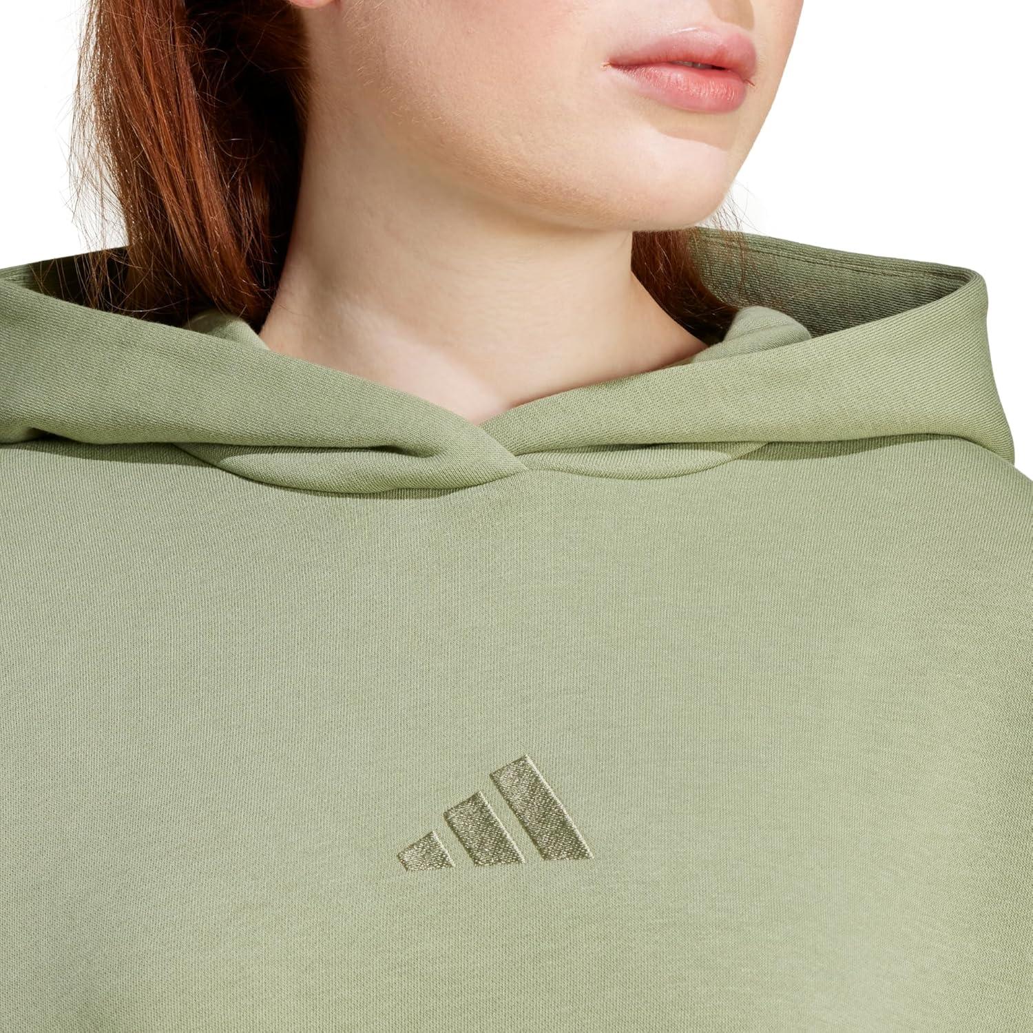 imageadidas womens All Szn Fleece Loose HoodieTent Green