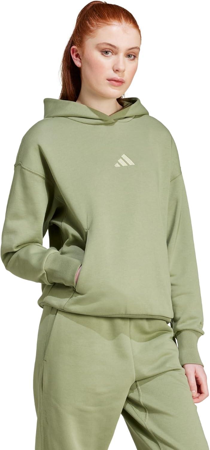 imageadidas womens All Szn Fleece Loose HoodieTent Green