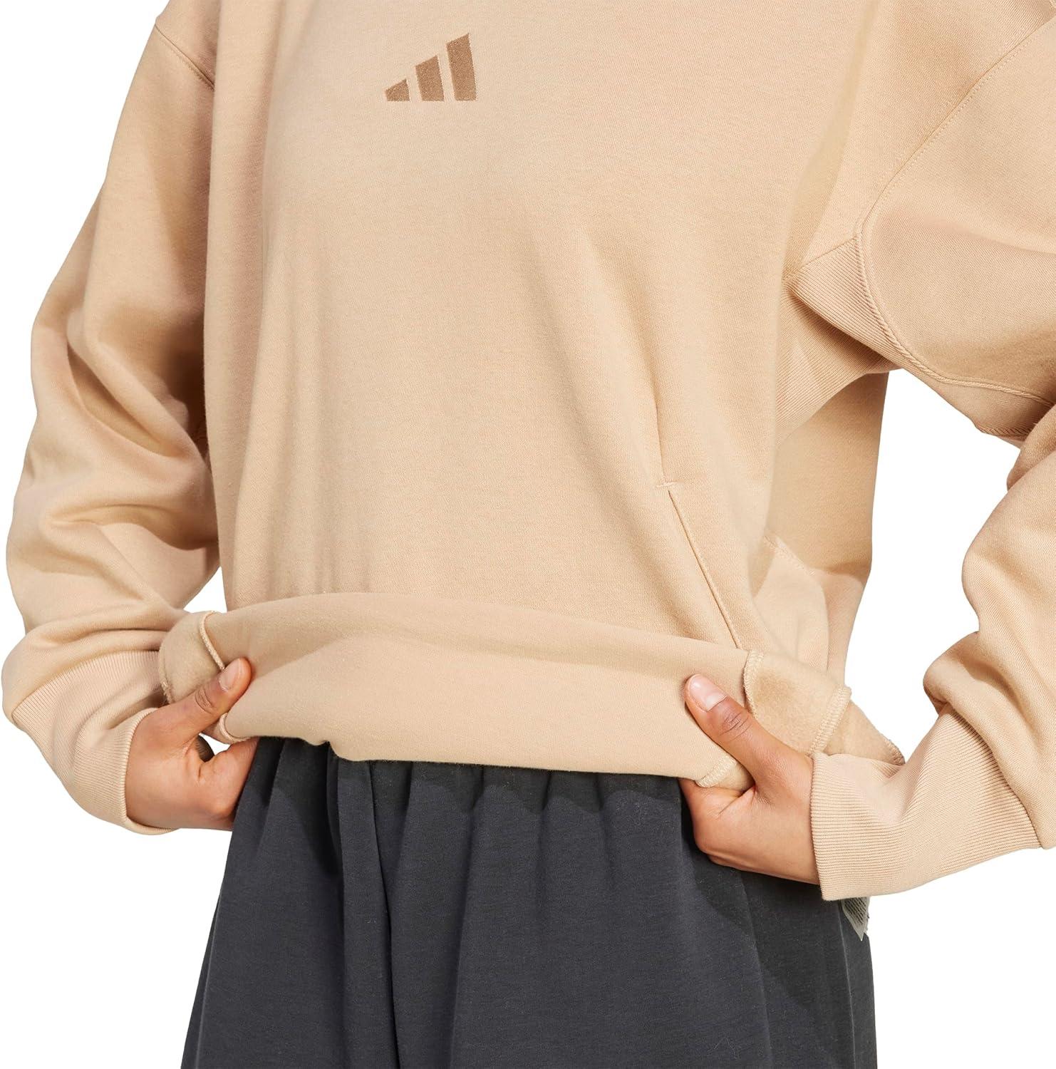 imageadidas womens All Szn Fleece Loose HoodieWarm Sandstone