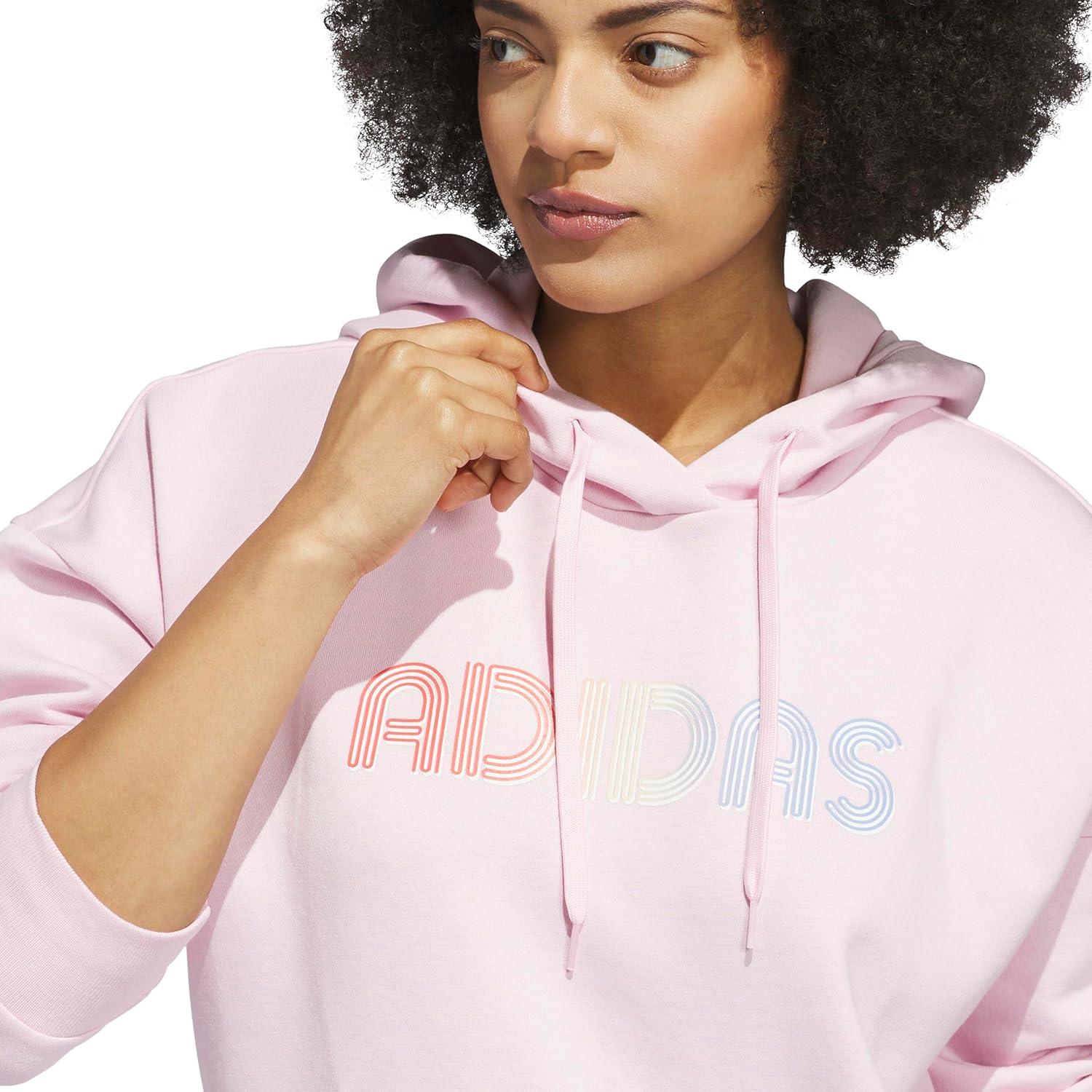 imageadidas womens Wordmark Graphic HoodieClear Pink
