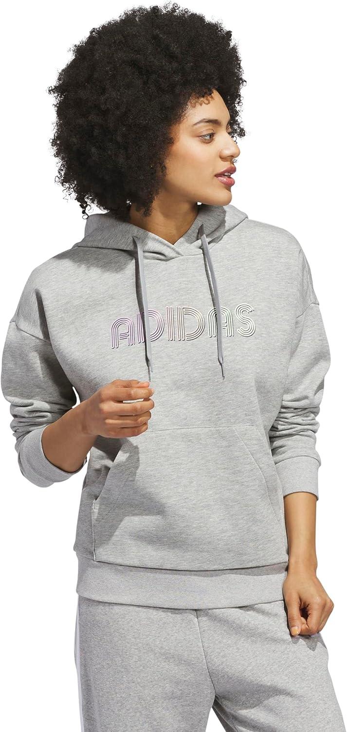 imageadidas womens Wordmark Graphic HoodieMedium Grey Heather