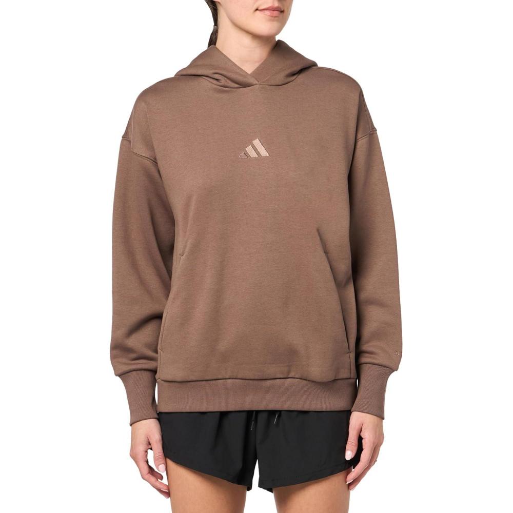 imageadidas womens All Szn Fleece Loose HoodieEarth Strata