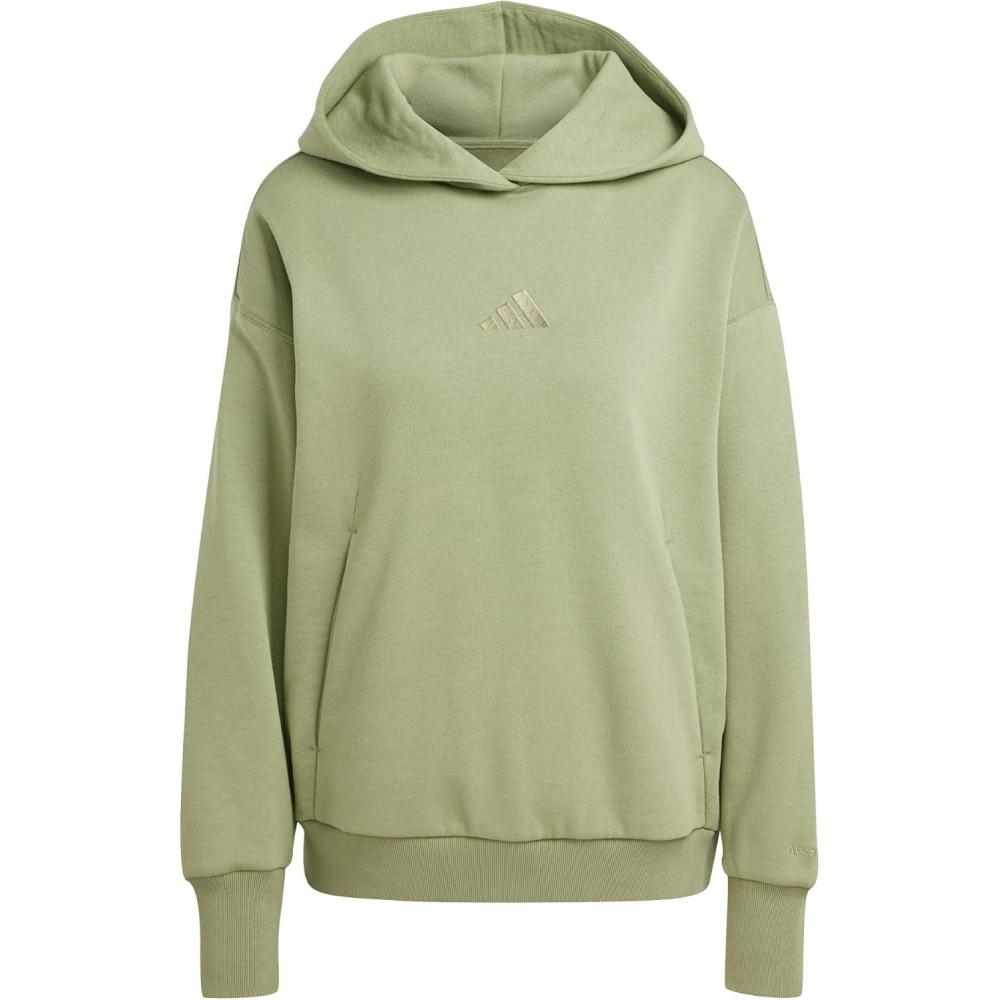imageadidas womens All Szn Fleece Loose HoodieTent Green