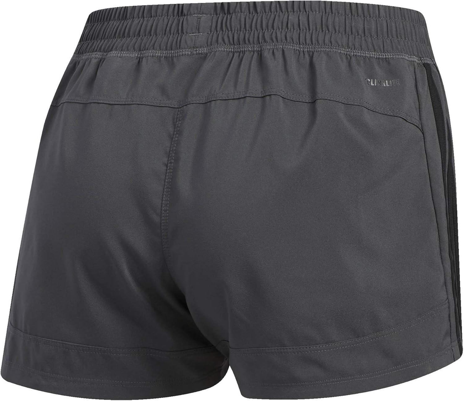 imageAdidas Womens 3Stripes Woven Shorts LegendGreyBlack