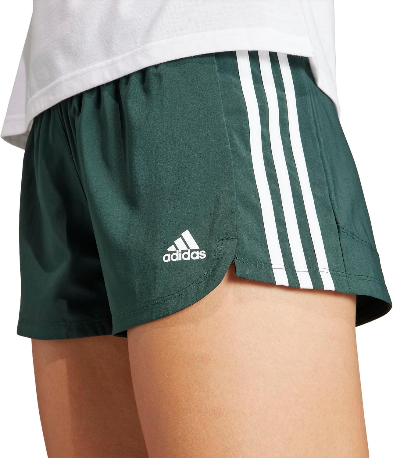 imageAdidas Womens 3Stripes Woven Shorts LegendShadow GreenWhite