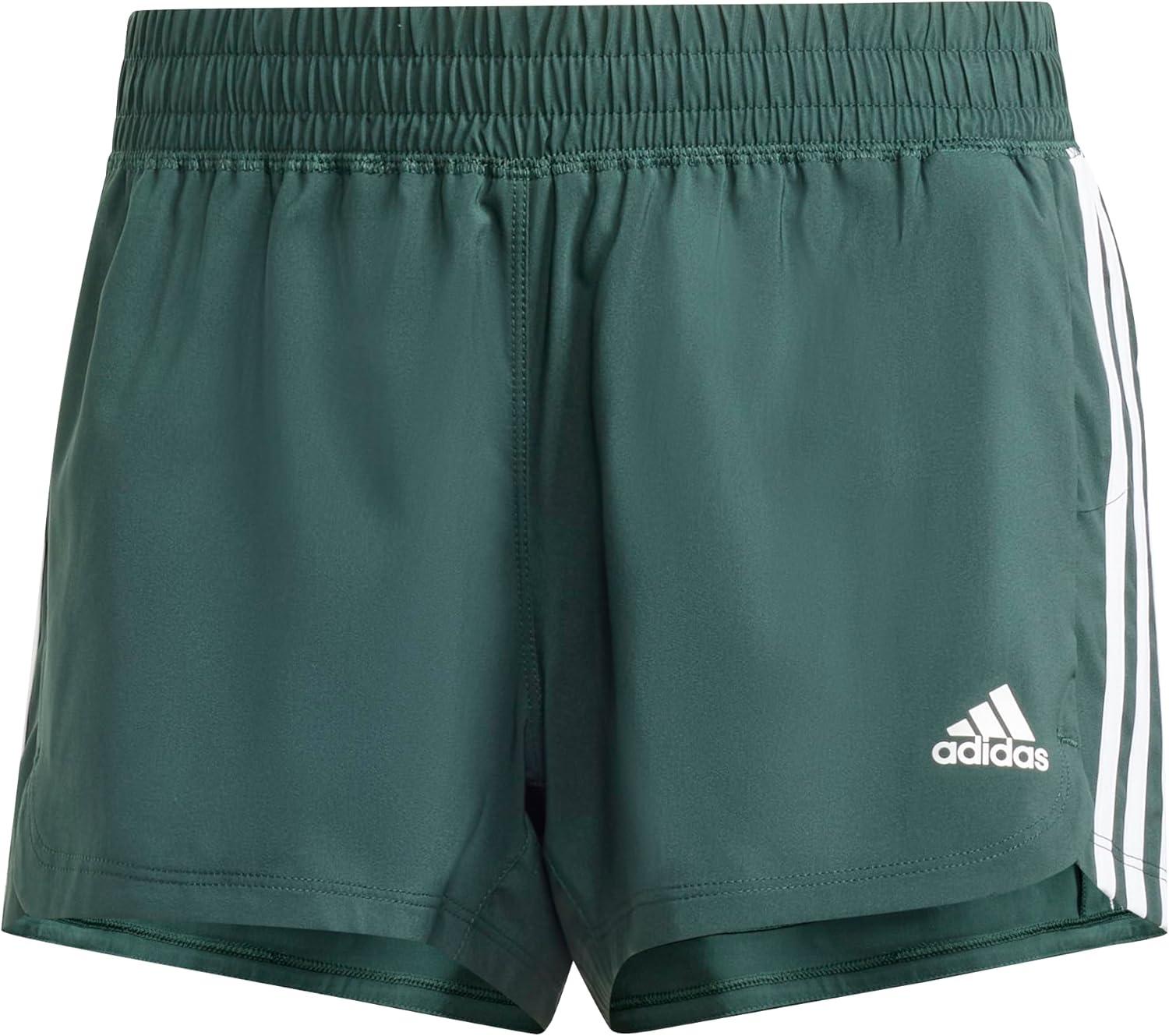 imageAdidas Womens 3Stripes Woven Shorts LegendShadow GreenWhite