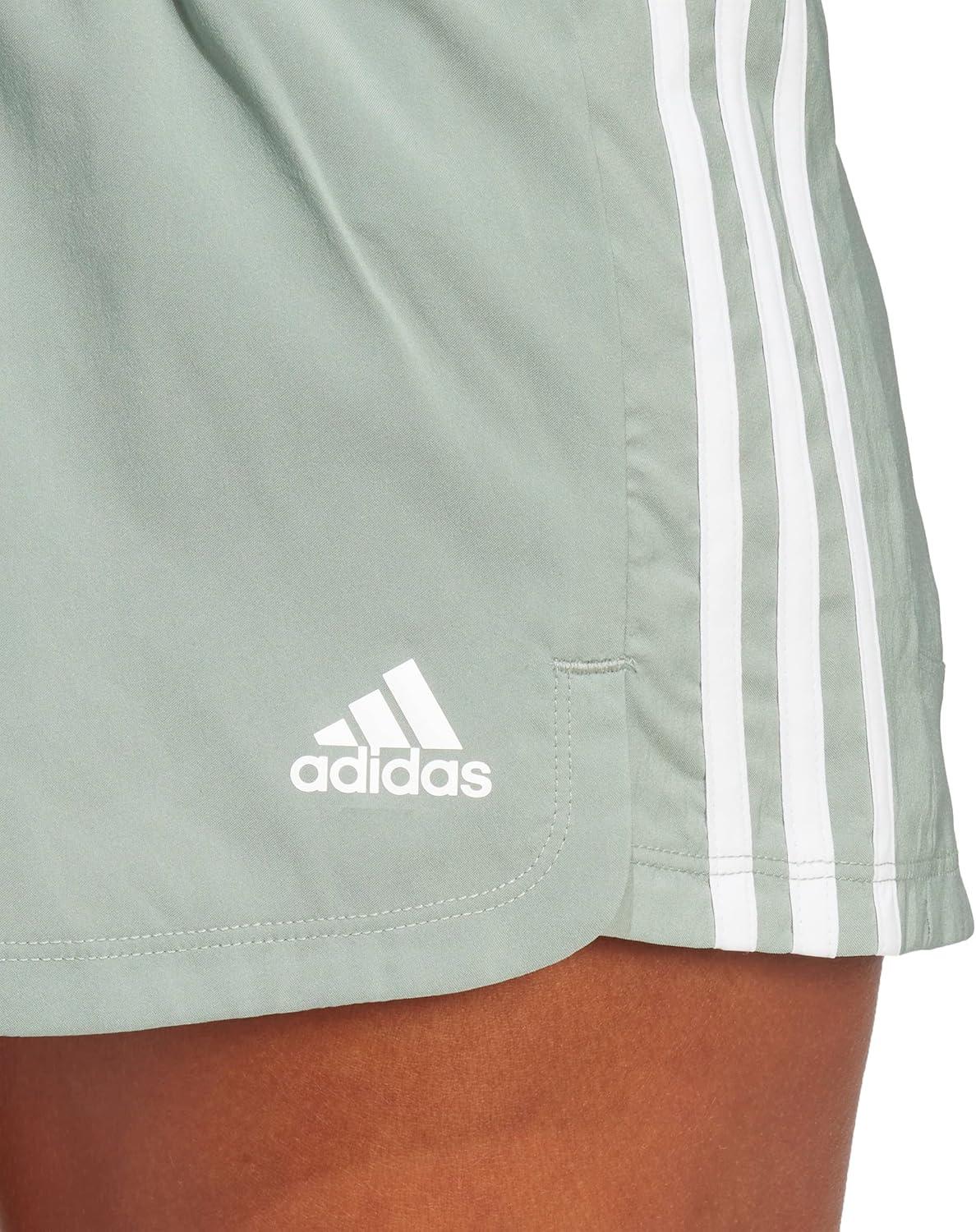 imageAdidas Womens 3Stripes Woven Shorts LegendSilver GreenWhite