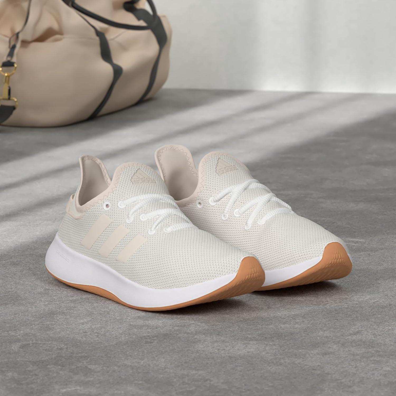 imageAdidas Womens Cloudfoam Pure Sportswear SneakersSneakerWhiteChalk WhiteZero Metallic
