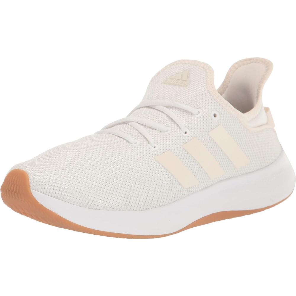 imageAdidas Womens Cloudfoam Pure Sportswear SneakersSneakerWhiteChalk WhiteZero Metallic
