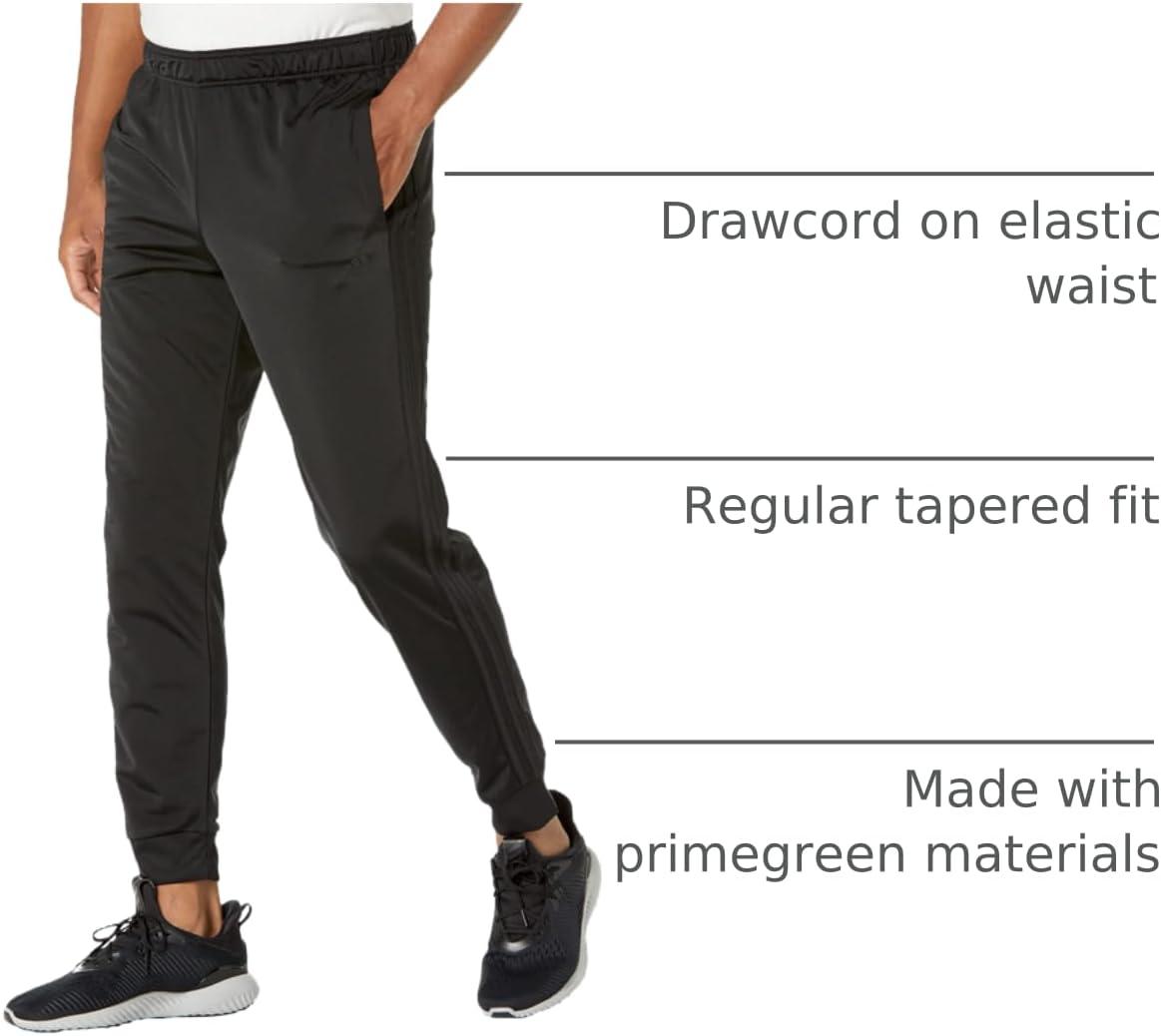 imageAdidas Mens Essentials WarmUp Slim Tapered 3Stripes Tracksuit Bottoms BlackWhite LargeBlackBlack