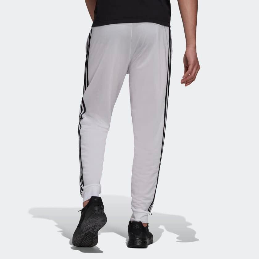 imageAdidas Mens Essentials WarmUp Slim Tapered 3Stripes Tracksuit Bottoms BlackWhite LargeWhiteBlack