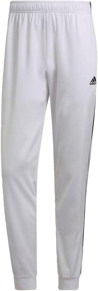 imageAdidas Mens Essentials WarmUp Slim Tapered 3Stripes Tracksuit Bottoms BlackWhite LargeWhiteBlack