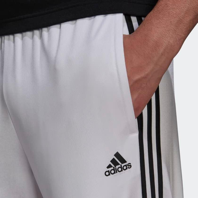 imageAdidas Mens Essentials WarmUp Slim Tapered 3Stripes Tracksuit Bottoms BlackWhite LargeWhiteBlack