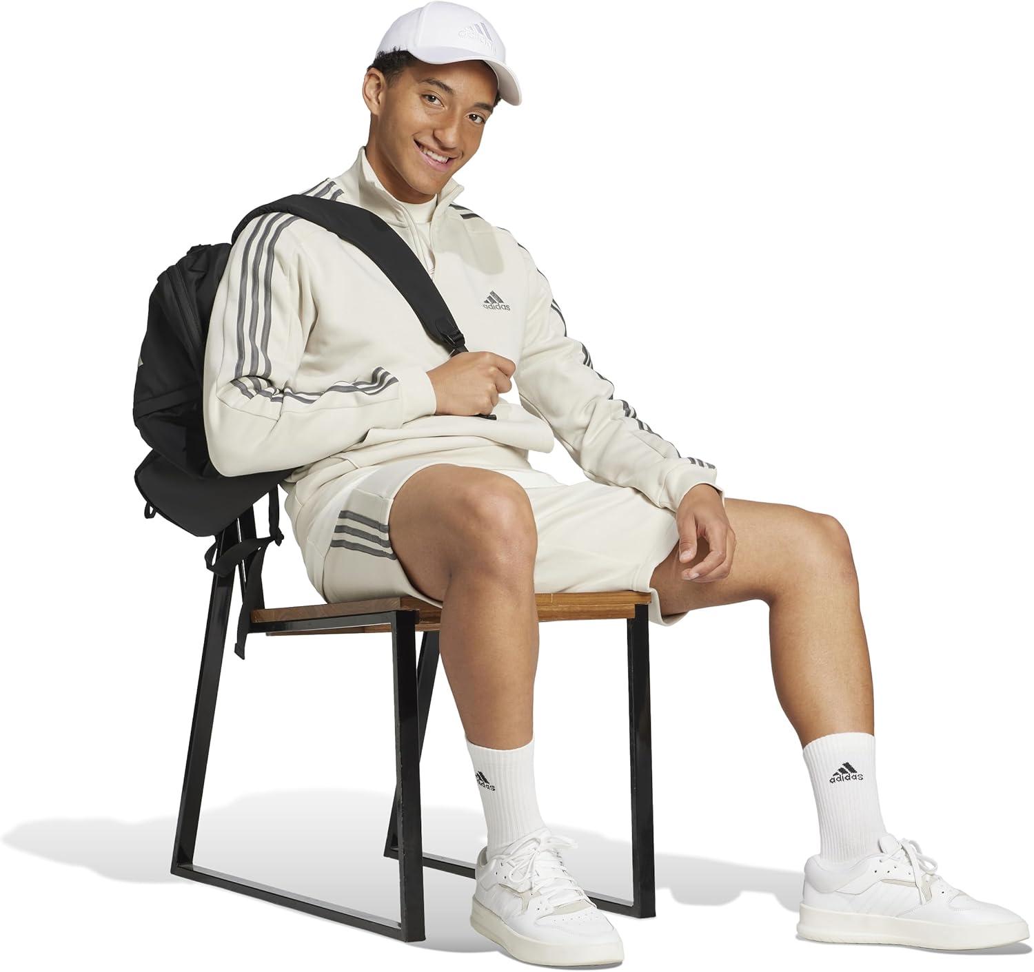 imageadidas Mens Essentials Fleece 3Stripes ShortsAlumina