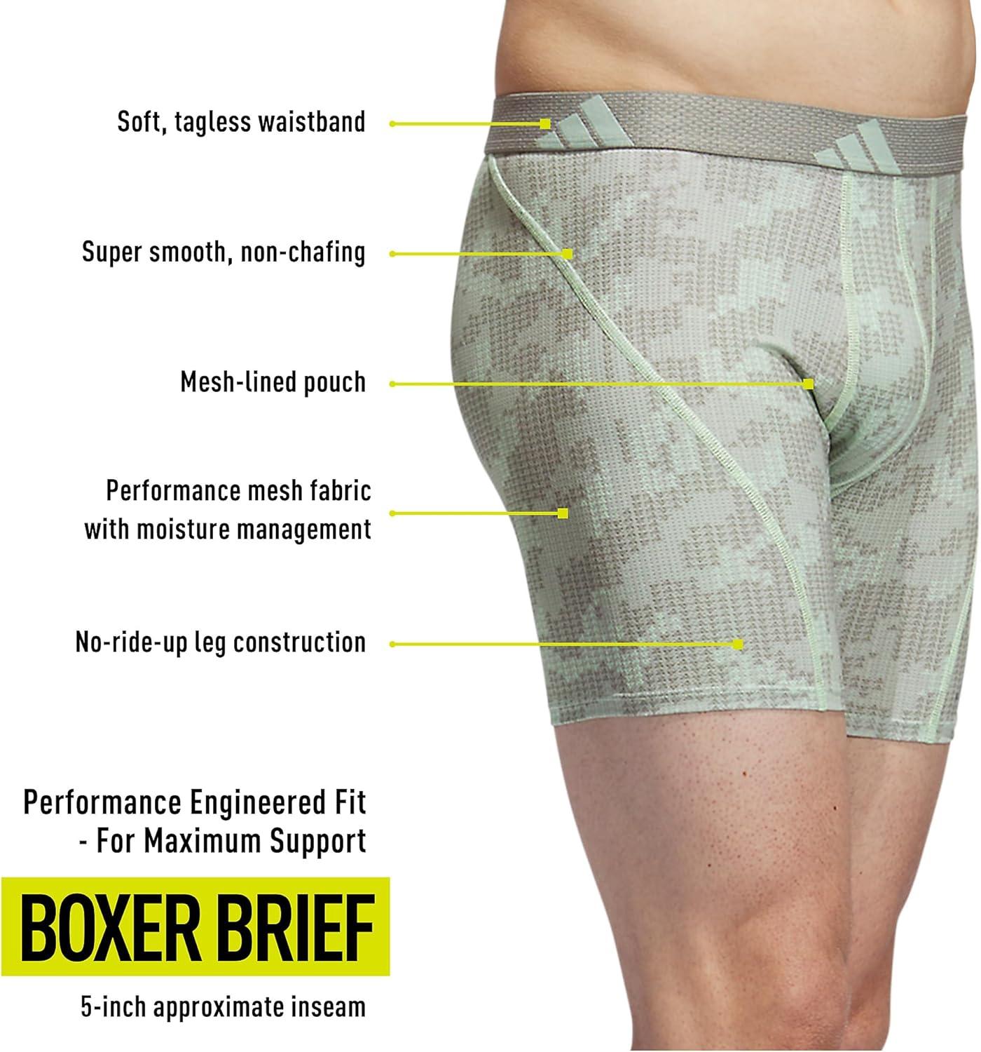 imageadidas Mens Performance Athletic Mesh Boxer Brief Underwear Moisture Wicking Sport Comfort 3PackDigi Camo Silver Pebblesemi Green SparkSilver Pebble GreySemi Green Spark