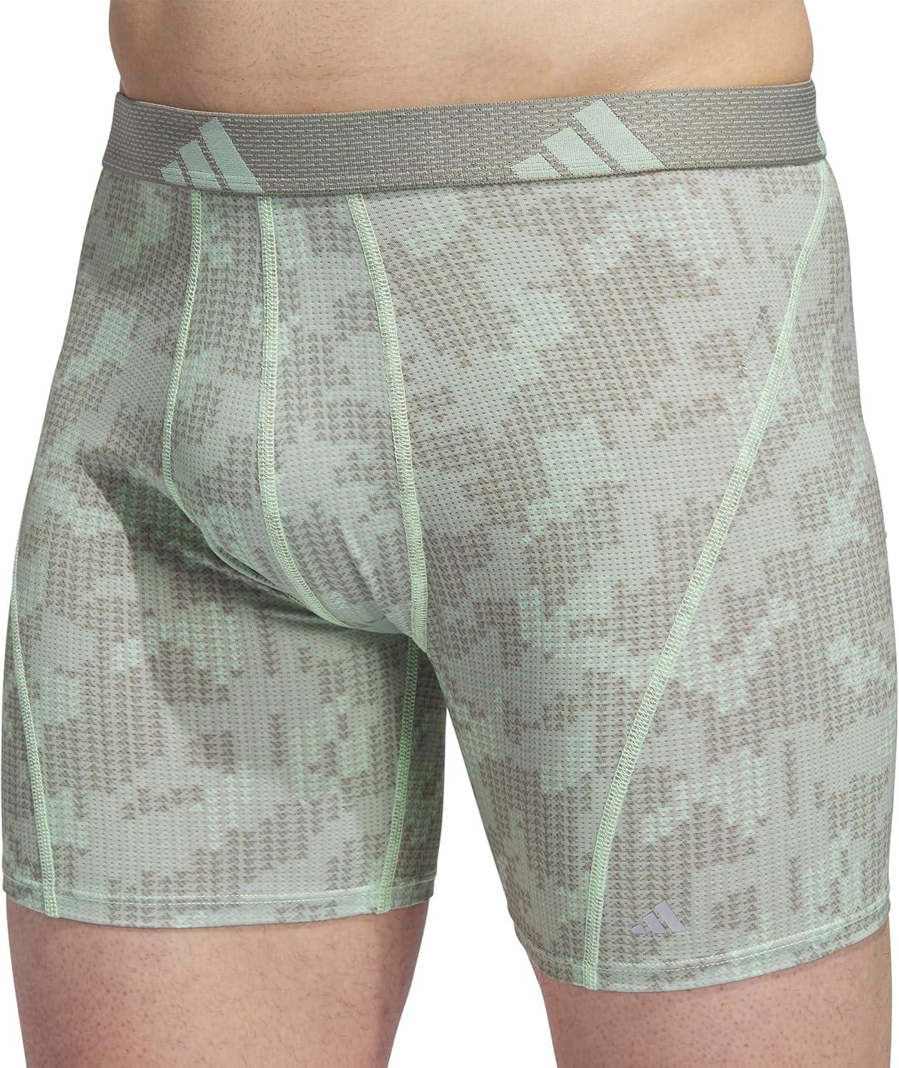 imageadidas Mens Performance Athletic Mesh Boxer Brief Underwear Moisture Wicking Sport Comfort 3PackDigi Camo Silver Pebblesemi Green SparkSilver Pebble GreySemi Green Spark