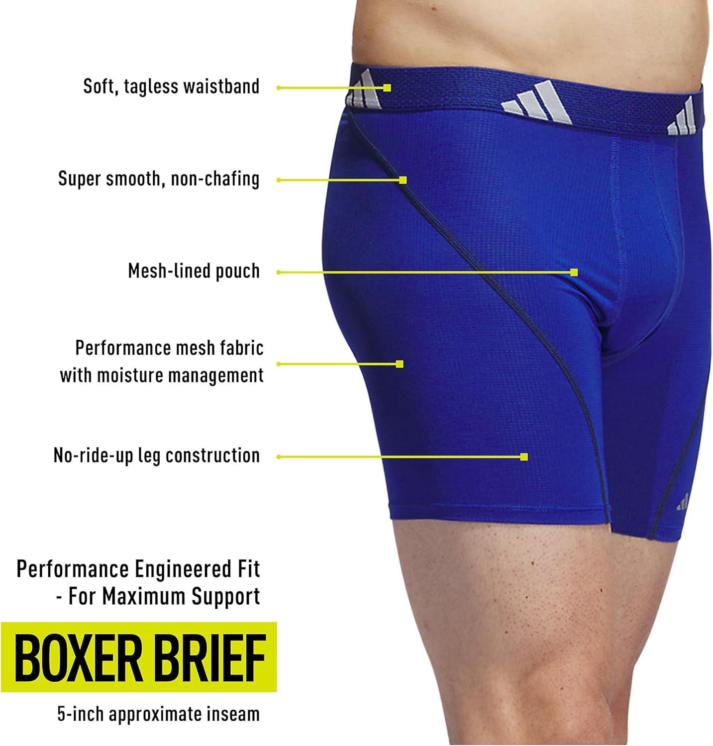 imageadidas Mens Performance Athletic Mesh Boxer Brief Underwear Moisture Wicking Sport Comfort 3PackTeam Royal BlueLegend Ink BlueOnix Grey