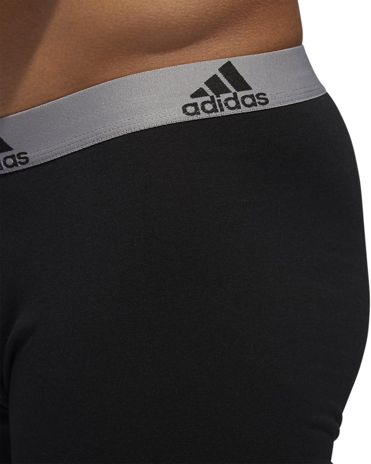 imageadidas Mens Performance Stretch Cotton Boxer Briefs Mens Underwear Boxer Brief Soft Stretch Superior Comfort 3PackBlackGrey GreyBlack WhiteBlack