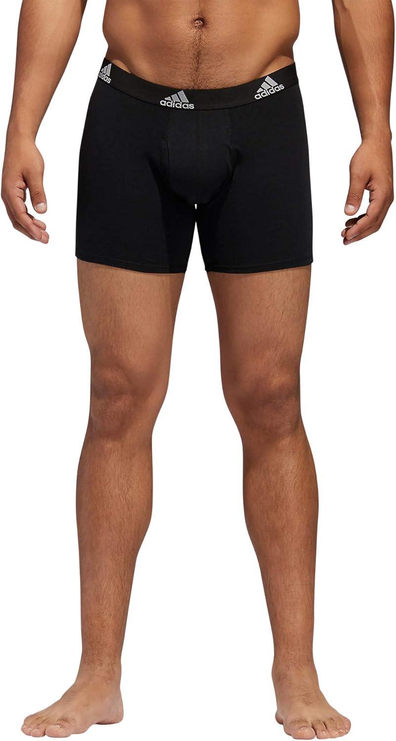 imageadidas Mens Performance Stretch Cotton Boxer Briefs Mens Underwear Boxer Brief Soft Stretch Superior Comfort 3PackBlackLight Onix Grey
