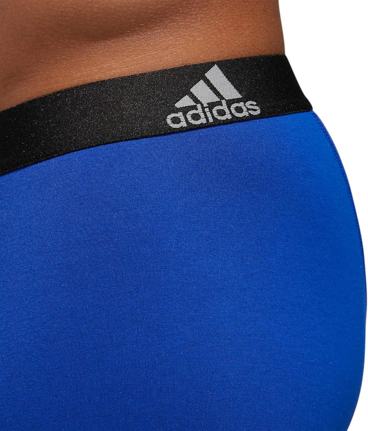 imageadidas Mens Performance Stretch Cotton Boxer Briefs Mens Underwear Boxer Brief Soft Stretch Superior Comfort 3PackBold BlueOnix GreyBlack